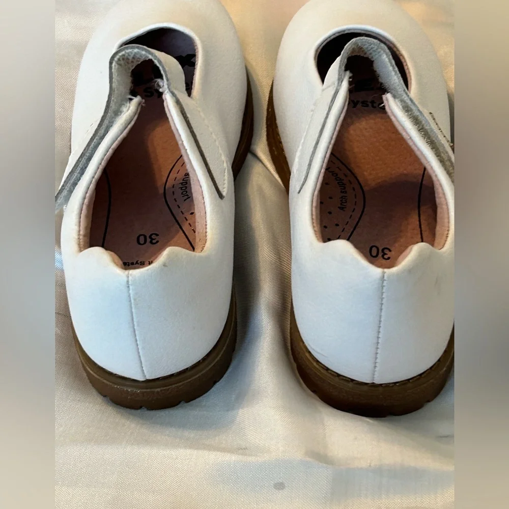 Pediped Flex Ann White Leather Shoes Little Girl US 12.5-13 EU 30 Church Wedding